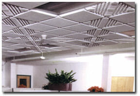 Groove Melamine Foam Acoustical Ceiling Tile by Acoustical Surfaces.